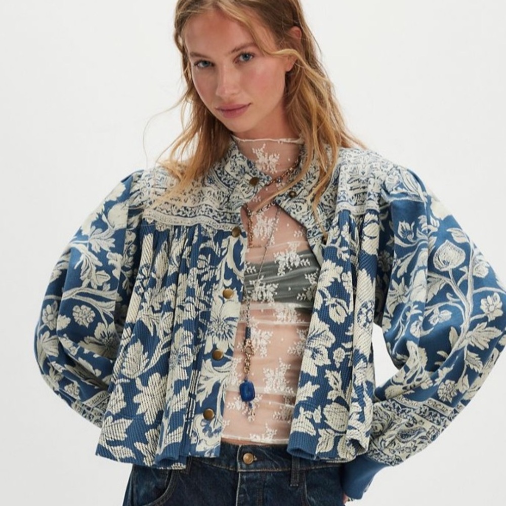 Free People Emma Cardi Floral Jacket Boho MSRP $198 NWT